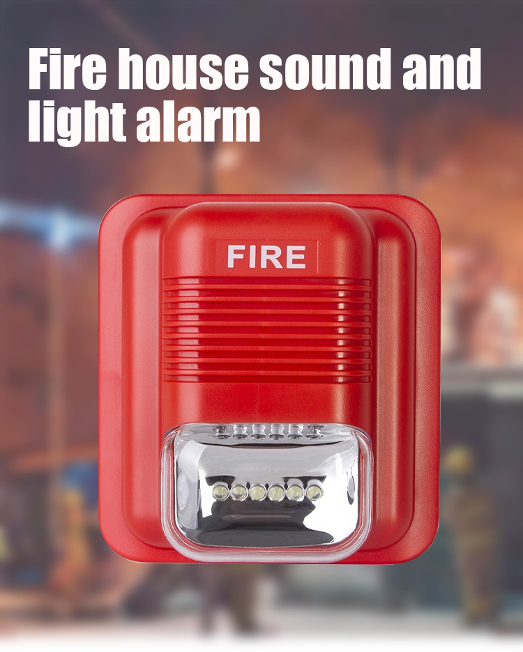 Alarme sonoro e luminoso de incêndio