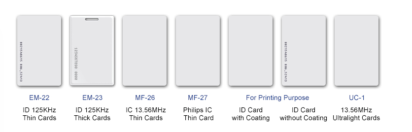 Cartões RFID de 125 khz