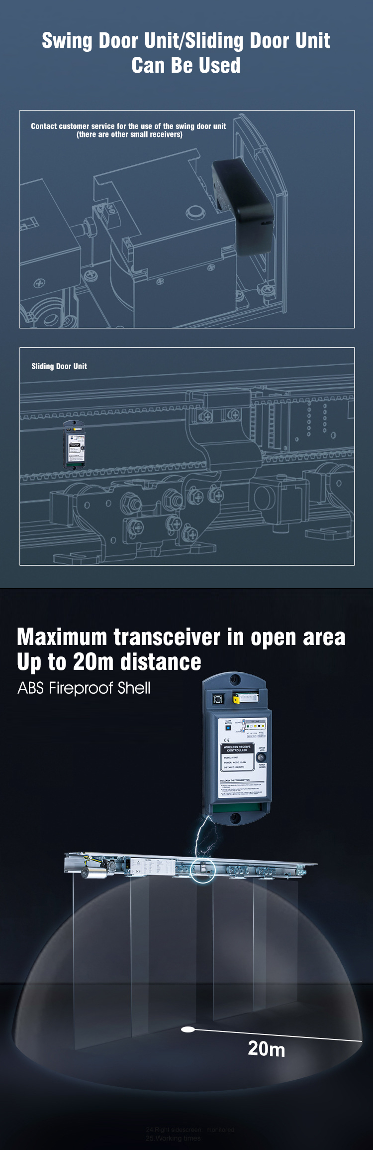 Interruptor sem fio de porta automática