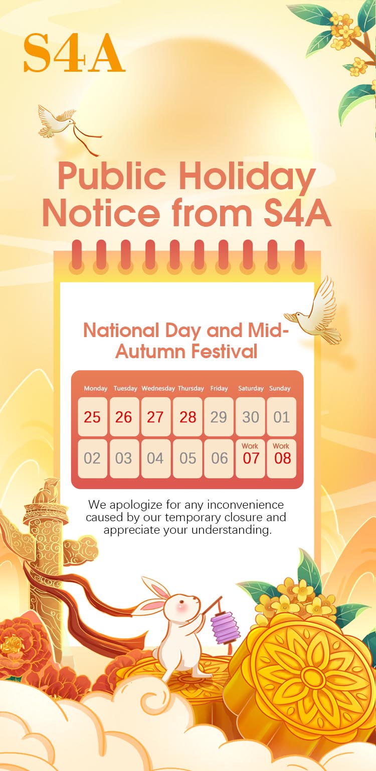 Aviso de feriado do Dia Nacional S4A em 2023